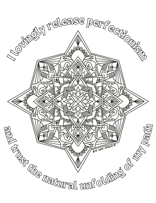 Perfectionism Coloring Page + Journal Prompts
