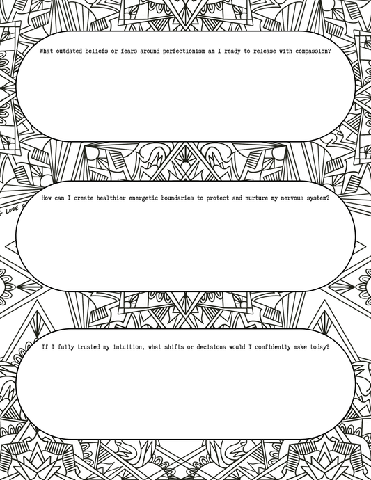Perfectionism Coloring Page + Journal Prompts