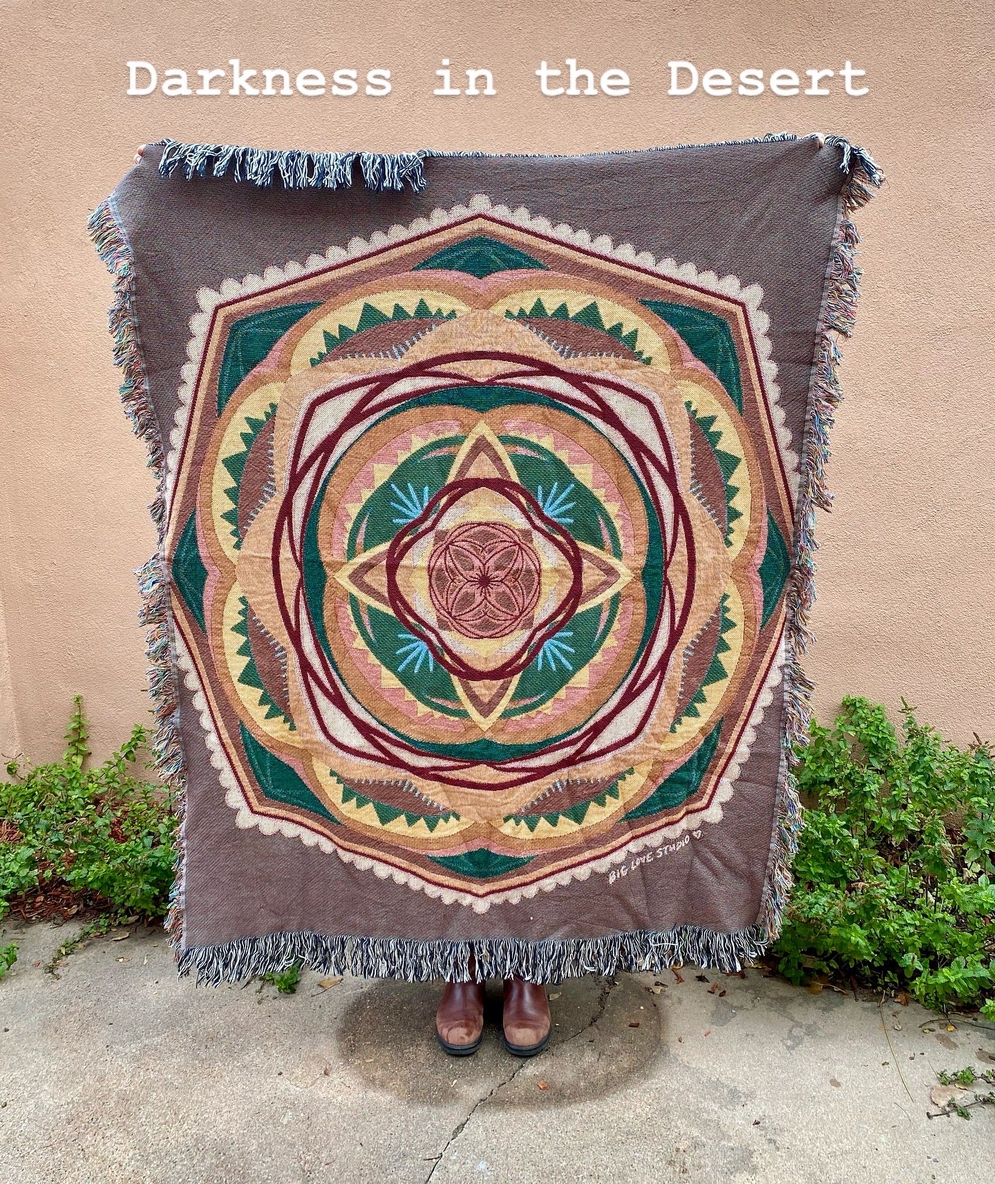 Darkness in the Desert | Woven Mandala Blanket